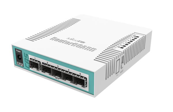 Switch Mikrotik, Cloud Router CRS106-1C-5S, 5x porturi SFP, 1x port combo SFP/RJ45 gigabit, RouterOS L5