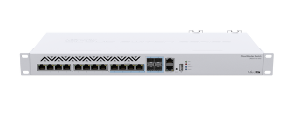 Switch Mikrotik, Cloud Router CRS312-4C+8XG-RM, 8x porturi 10 Gigabit RJ45, 4x porturi 10 Gigabit Combo RJ45/SFP+, 1x port 1G RJ45, carcasa 1U rackmount, Dual boot, RouterOS sau SwitchOS