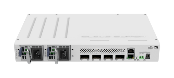 Switch Mikrotik, Cloud Router CRS504-4XQ-IN, 1x port RJ45 Gigabit, 4x porturi 100G QSFP28, RouterOS L5