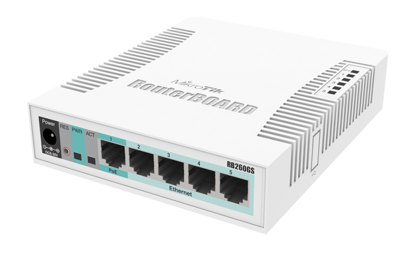 Switch Mikrotik, Cloud Smart CSS106-5G-1S, 5x porturi Gigabit, 1x Port SFP, SwOS