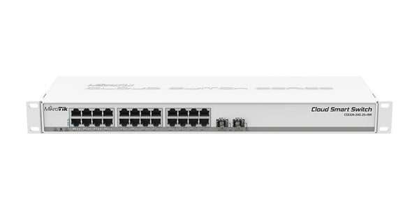 Switch Mikrotik, Cloud Smart CSS326-24G-2S+RM, 24x porturi Gigabit, 2x porturi SFP+, carcasa 1U rackmount, SwOS