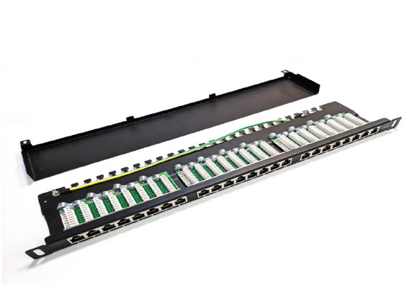 Patchpanel Cat.5E, Braun Group, 0.5U, 24x RJ45